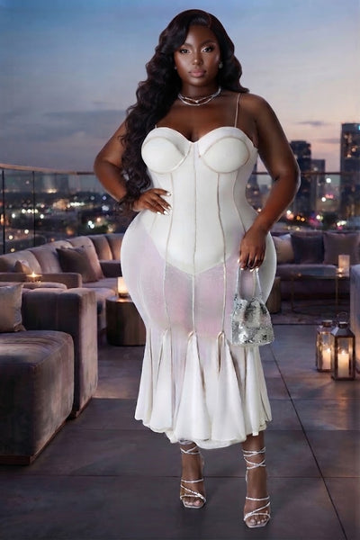 White Glam Mermaid Dress