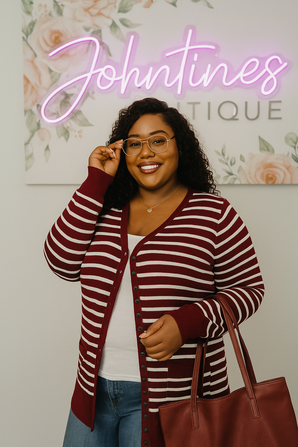 Cabernet Candy Cane Cardigan