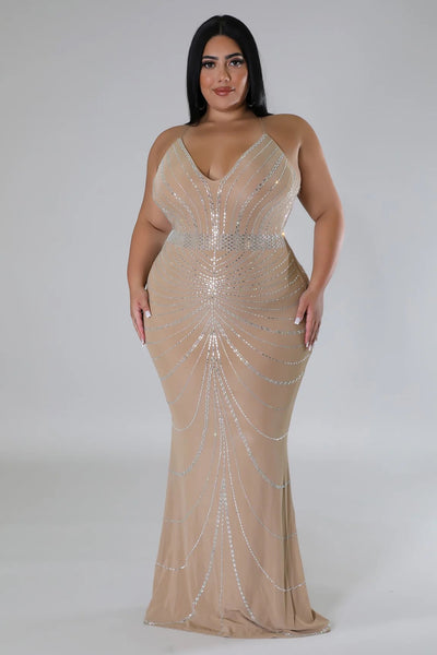 Nude Starlight Dress