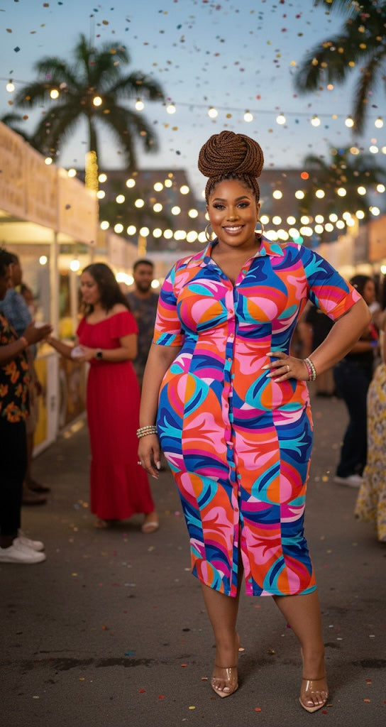 Butterfly Button Up Dress