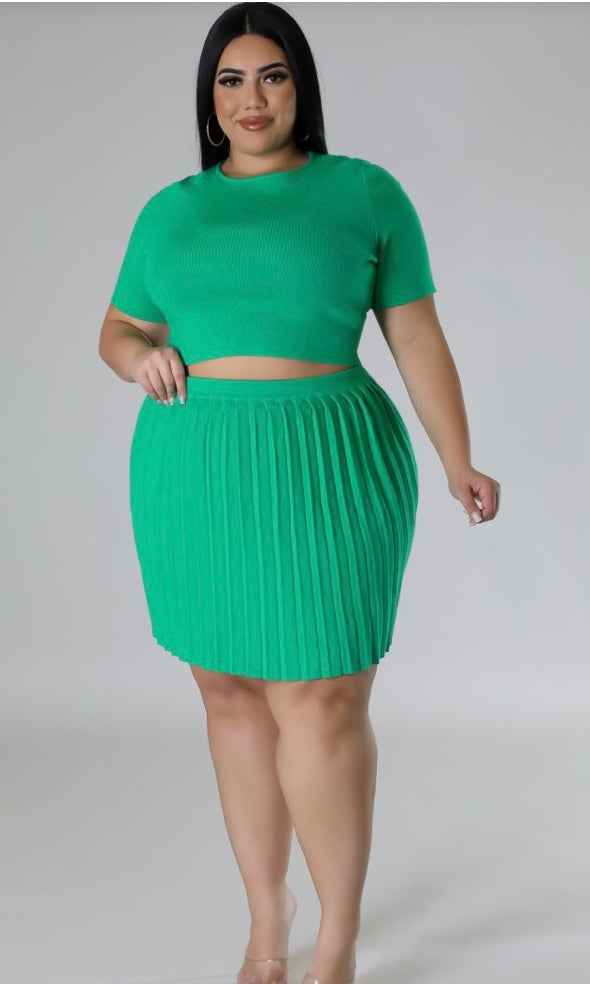 Green Dahlia Skirt Set