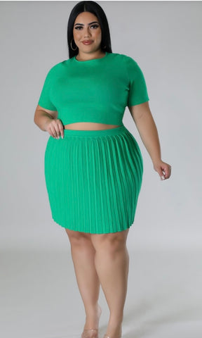 Green Dahlia Skirt Set