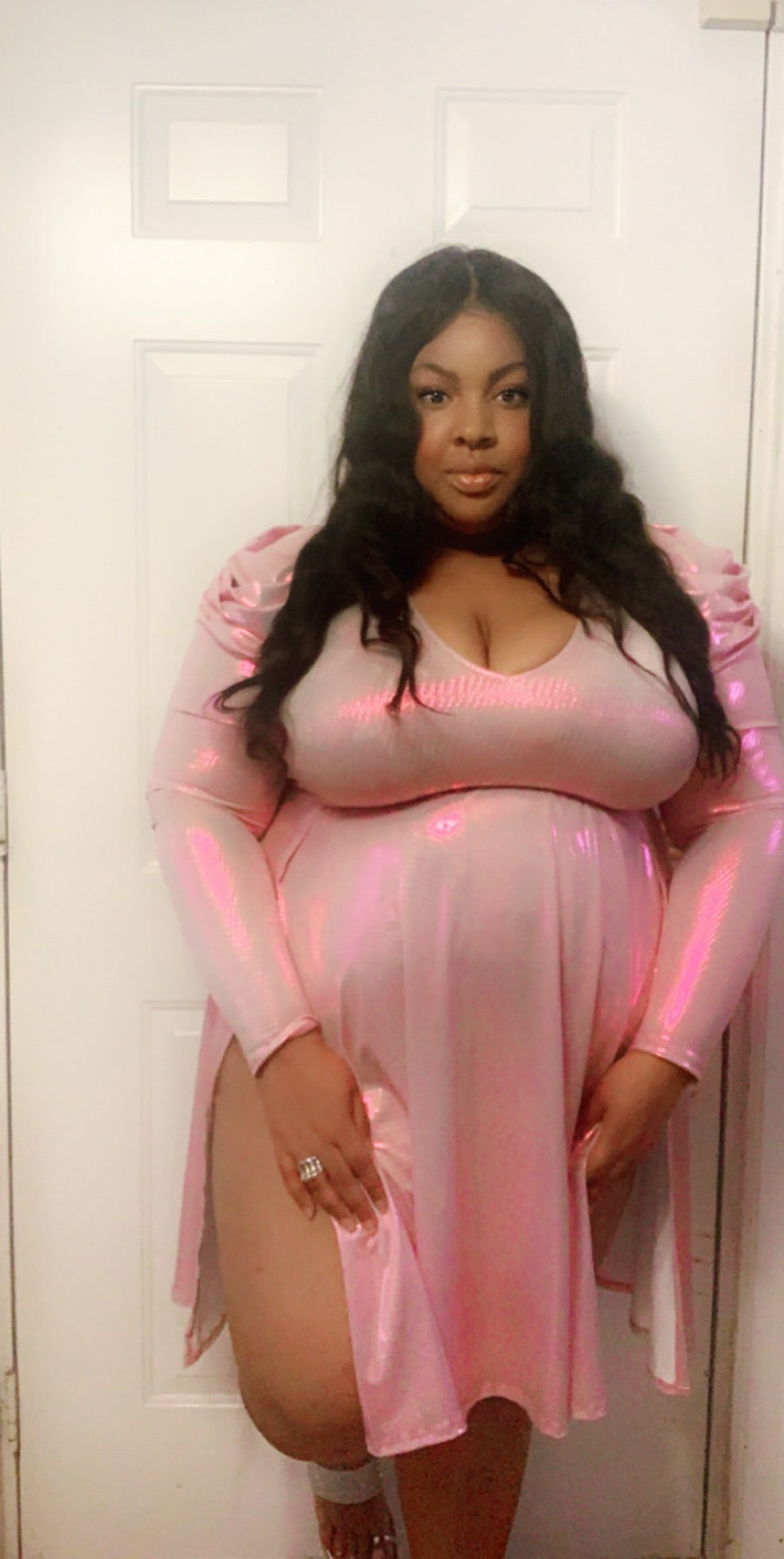 Pink Holographic Dress - JohntinesBoutique.com