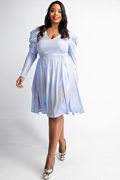 Blue Holographic Dress JohntinesBoutique.com Blue Holographic Dress JohntinesBoutique.com