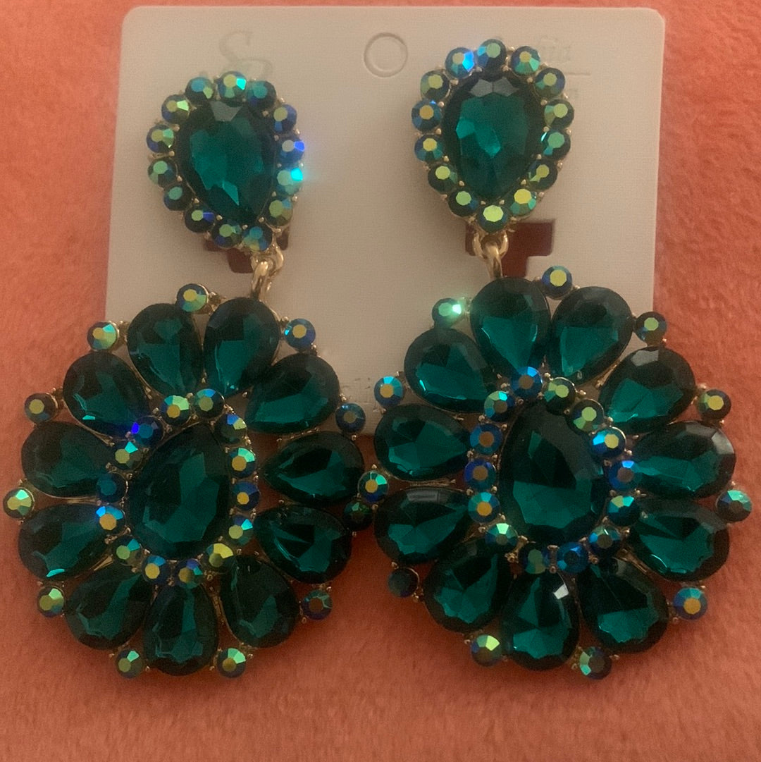 Emerald Clip on earrings