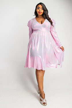 Pink Holographic Dress - JohntinesBoutique.com