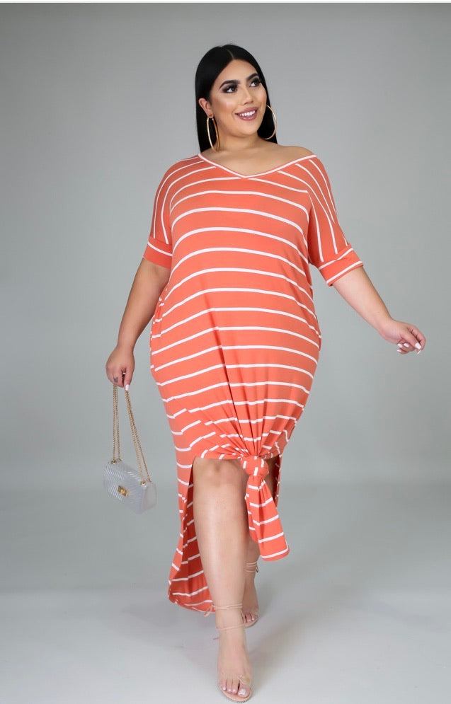 Mona Stripe T-shirt Dress - JohntinesBoutique.com