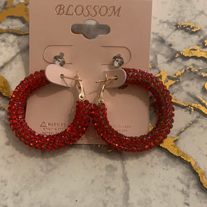 Small red bling hoop