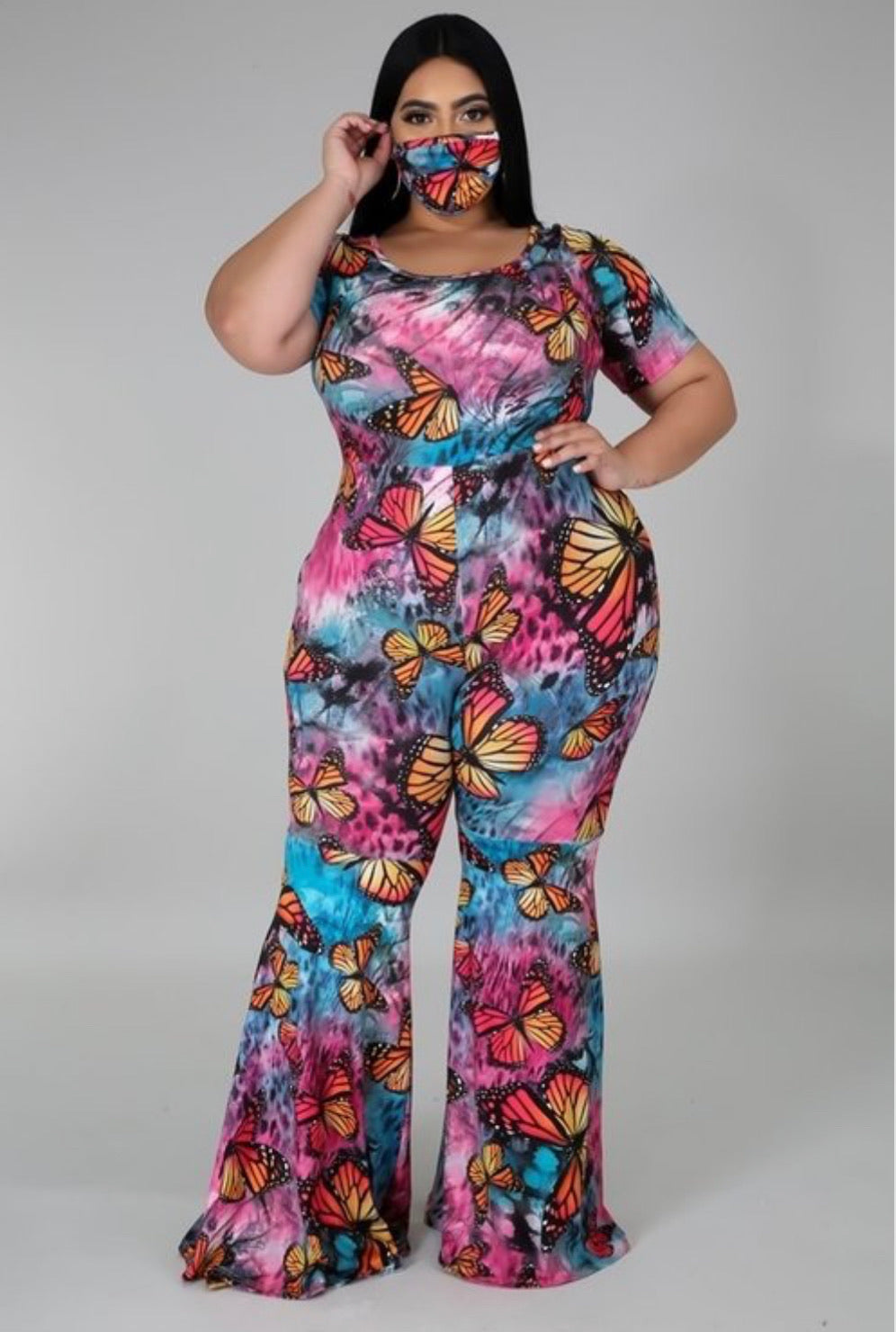 Butterfly Bell Bottom Jumpsuit - JohntinesBoutique.com