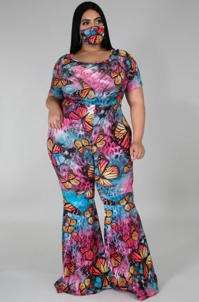 Butterfly Bell Bottom Jumpsuit - JohntinesBoutique.com
