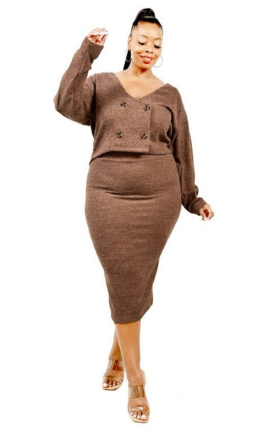 Darcy Skirt Set in Brown