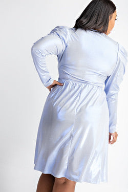 Blue Holographic Dress - JohntinesBoutique.com